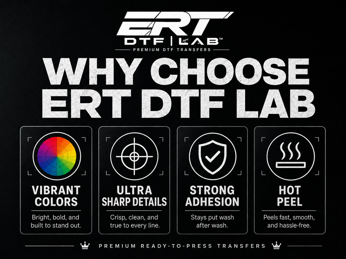 Why choose ERT DTF LAB for vibrant colors, sharp details, strong adhesion and hot-peel DTF transfers